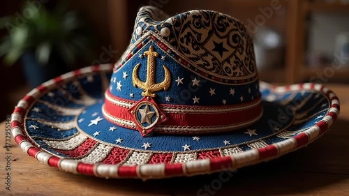 Celebrate American pride with this unique patriotic hat embodying freedom and style, perfect for summer events and festive gatherings
