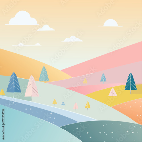 vector illustration of a mountain landscape
