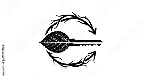 Nature's Lock: A Symbolic Fusion of Organic Growth and Security with Circular Path