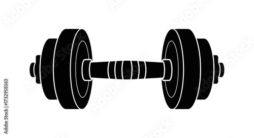 Silhouette of a dumbbell representing strength training and physical exercise equipment for