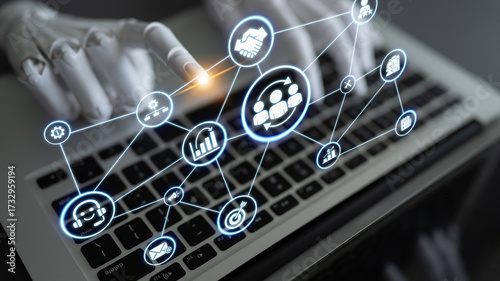 Fotografía AI CRM platforms analyze customer data, predict needs, automate communication, and strengthen relationships for improved loyalty and growth