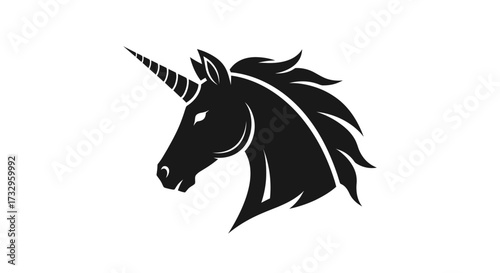 Elegant unicorn silhouette illustration conveying majesty magic and enchanting charm in simplistic