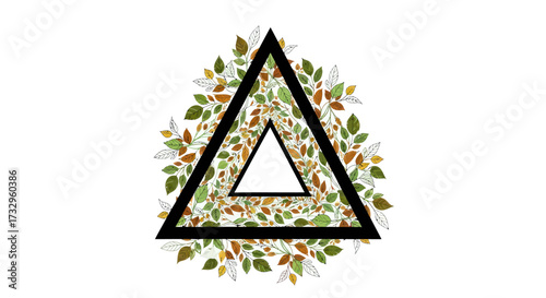 Geometric harmony naturalism triangle floral design nature abstract composition illustration