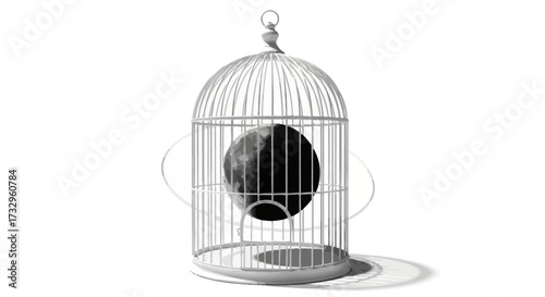 Lunar captivity a symbolic representation of confinement and astronomical wonder