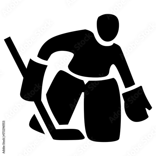 Canvas Print Ice hockey player icon