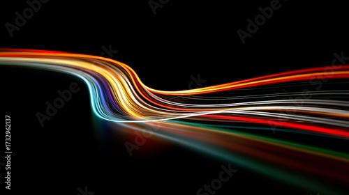Dynamic Flow of Colorful Light Trails