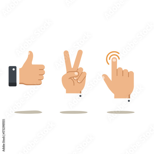 Diverse Set of Cartoon Hands Pointing or Indicating Direction Vector