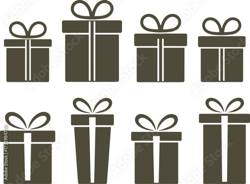 Gift boxes with bows present package