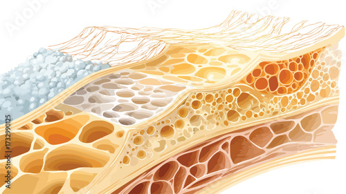 Detailed Skin Layers and Structure Vector Illustration