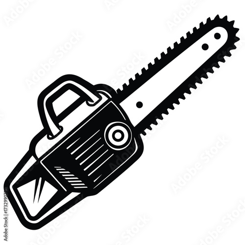 chainsaw with safety guard  isolated on white back (1).eps