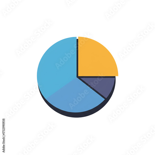 Free Download Flat Vector Icon of Pie Chart, Business Analytics Symbol in Minimal Colorful Style - GFXLoad
