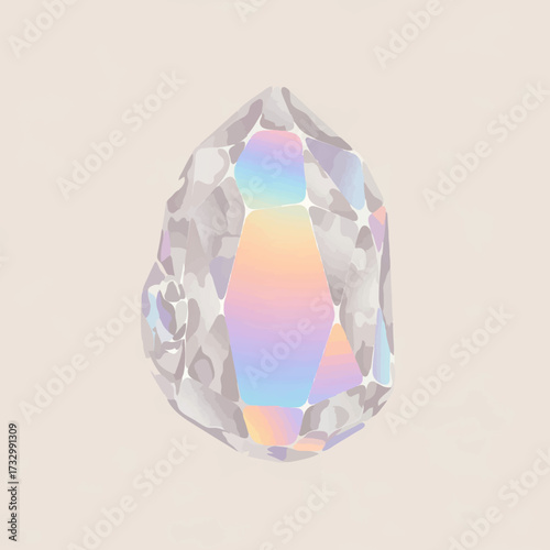 Diamond Reflecting Light and Shadow with Smooth Surface

