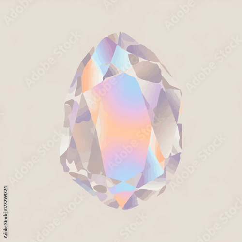 Diamond Reflecting Light and Shadow with Smooth Surface

