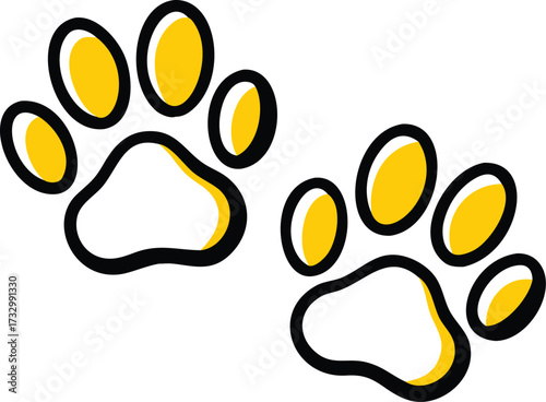 paw print flat illustration dog cat foot icon on w (1).eps