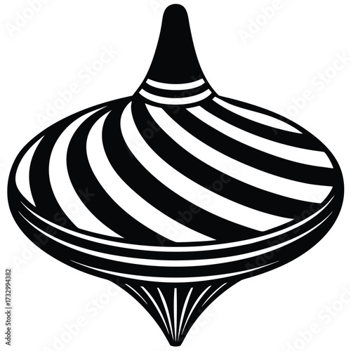 spinning top with painted stripes on white backgro (1).eps