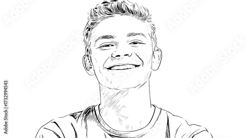 Cheerful Teenage Student Smiling in Positive Expression