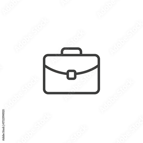 Minimal Flat Vector Icon of Business Briefcase Isolated on White Background