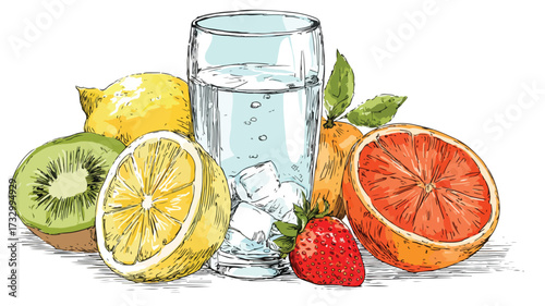 Hydration and Healthy Diet Concept with Water - 3300a2bd-6242-4f62-b86d-5ab566cda722