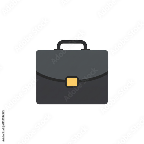 Minimal Flat Vector Icon of Business Briefcase Isolated on White Background