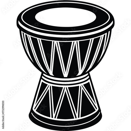 traditional hourglass shaped tabla drum  isolated  (1).eps