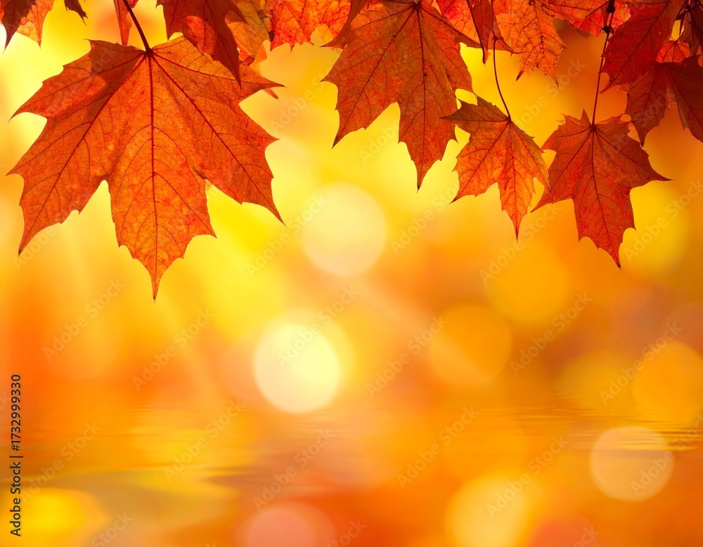 Fototapeta premium Generated image Beautiful Autumn Maple Leaves in Vibrant Colors