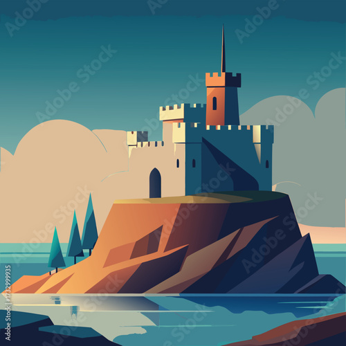 abandoned fortress on isolated island (2).eps