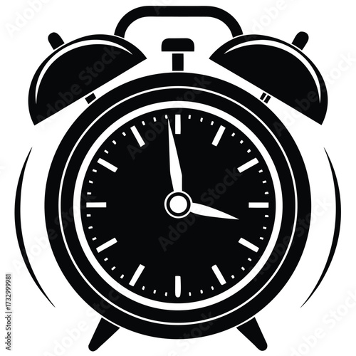 alarm clock ringing wake up routine vector on whit (1).eps