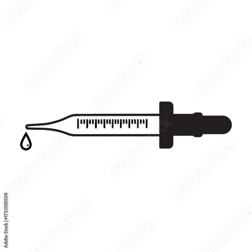 black and white silhouette of a Graduated pipette vector on a white background