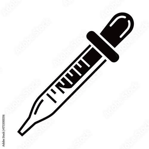 black and white silhouette of a Graduated pipette vector on a white background