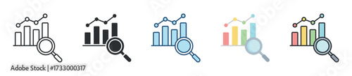 Market Analysis Icon Set Multiple Style Collection