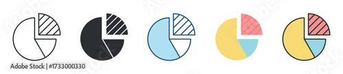Market Share Icon Set Multiple Style Collection