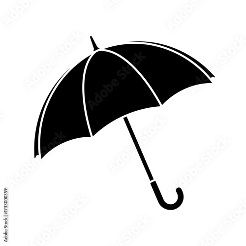 Open Umbrella Icon in Black Color  