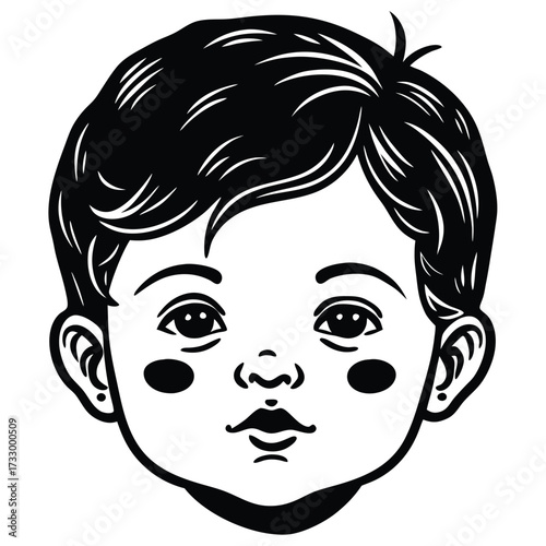 baby face with rosy cheeks illustration on white b (1).eps