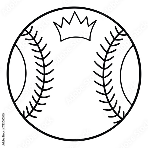 baseball with crown design clipart on white backgr.eps