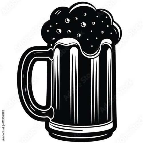 beer mug with foam vector illustration on white ba (1).eps