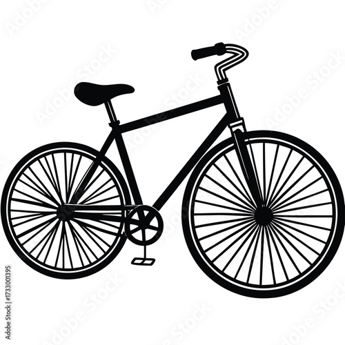bicycle silhouette vector illustration on white ba.eps