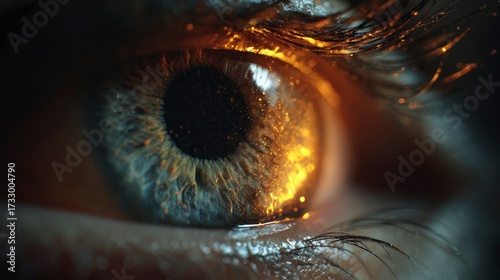 Closeup human eye detail