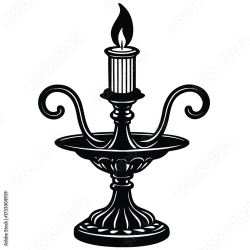 candle holder vector illustration on white backgro.eps