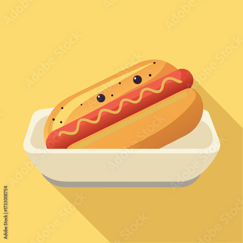 cute hot dog in paper tray  minimal flat fast food (2).eps