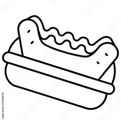 cute hot dog in paper tray  minimal flat fast food (1).eps