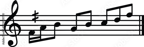 Melody of sound musical notes on staff elegant music notation sheet abstract art vector