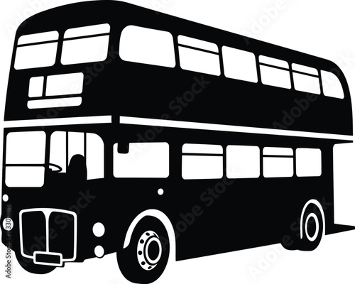 Vintage double decker bus silhouette iconic london transportation symbol vector art vector