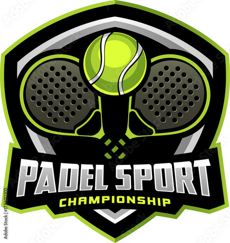 Two padel sport emblem logo design