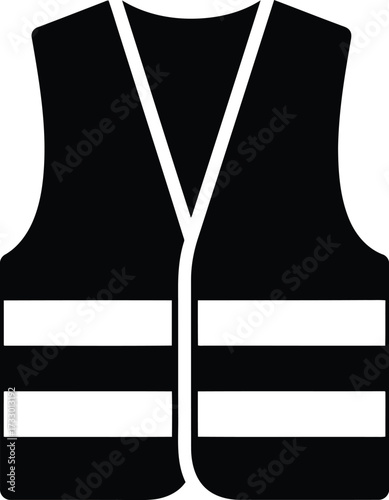 High visibility safety vest icon for workwear and emergency services construction vector