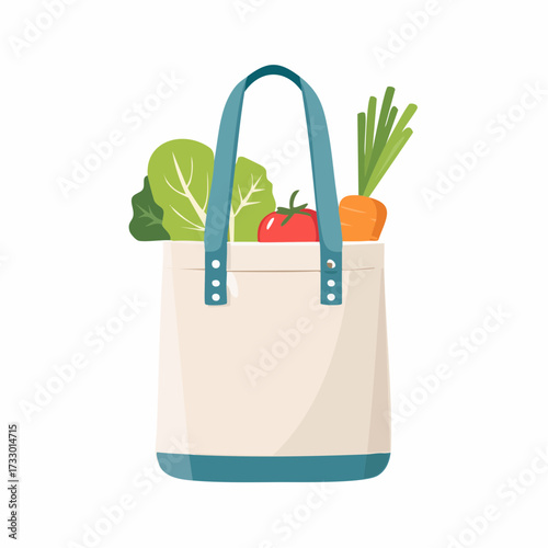 A reusable shopping bag filled with fresh vegetables, ready for healthy eating.