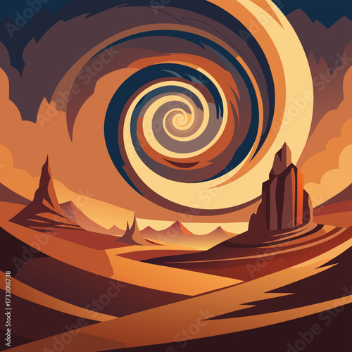 desert wind carving spirals in rock (2).eps