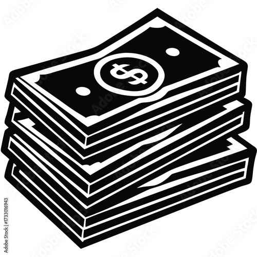 dollar bill stack vector illustration on white bac (1).eps