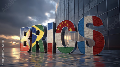 Brics economic alliance flags brazil russia india china south africa international forum