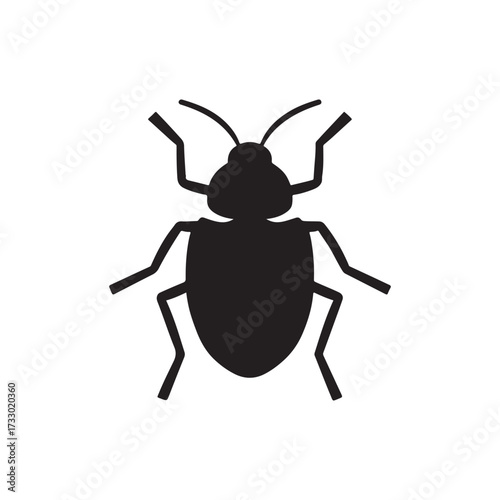 vector illustration of a bug silhouette vector icon clipart on white background 