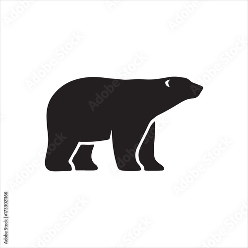Simple Black Polar Bear Silhouette Isolated on White Background Offering a Clean and Modern Graphic Design for Various Creative Applications silhouette vector icon clipart